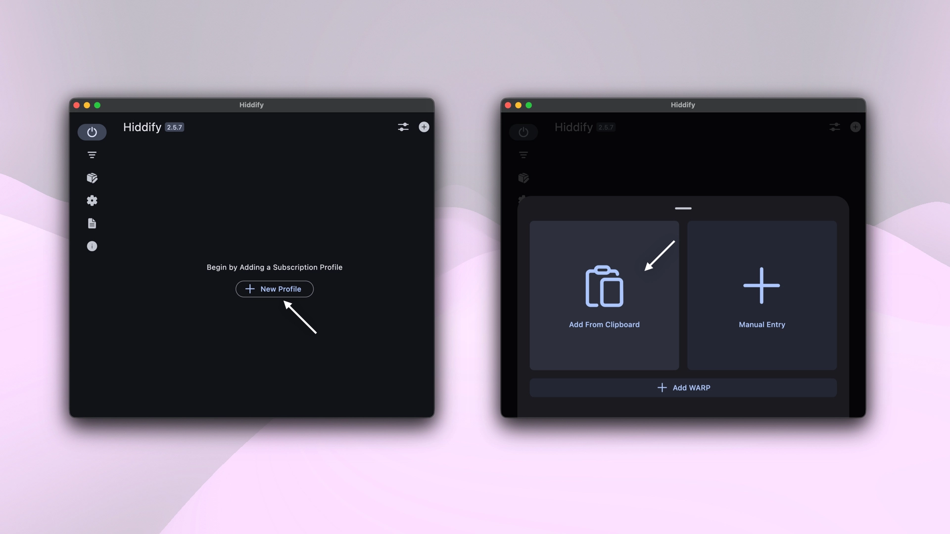 Importing VPN configuration in Hiddify