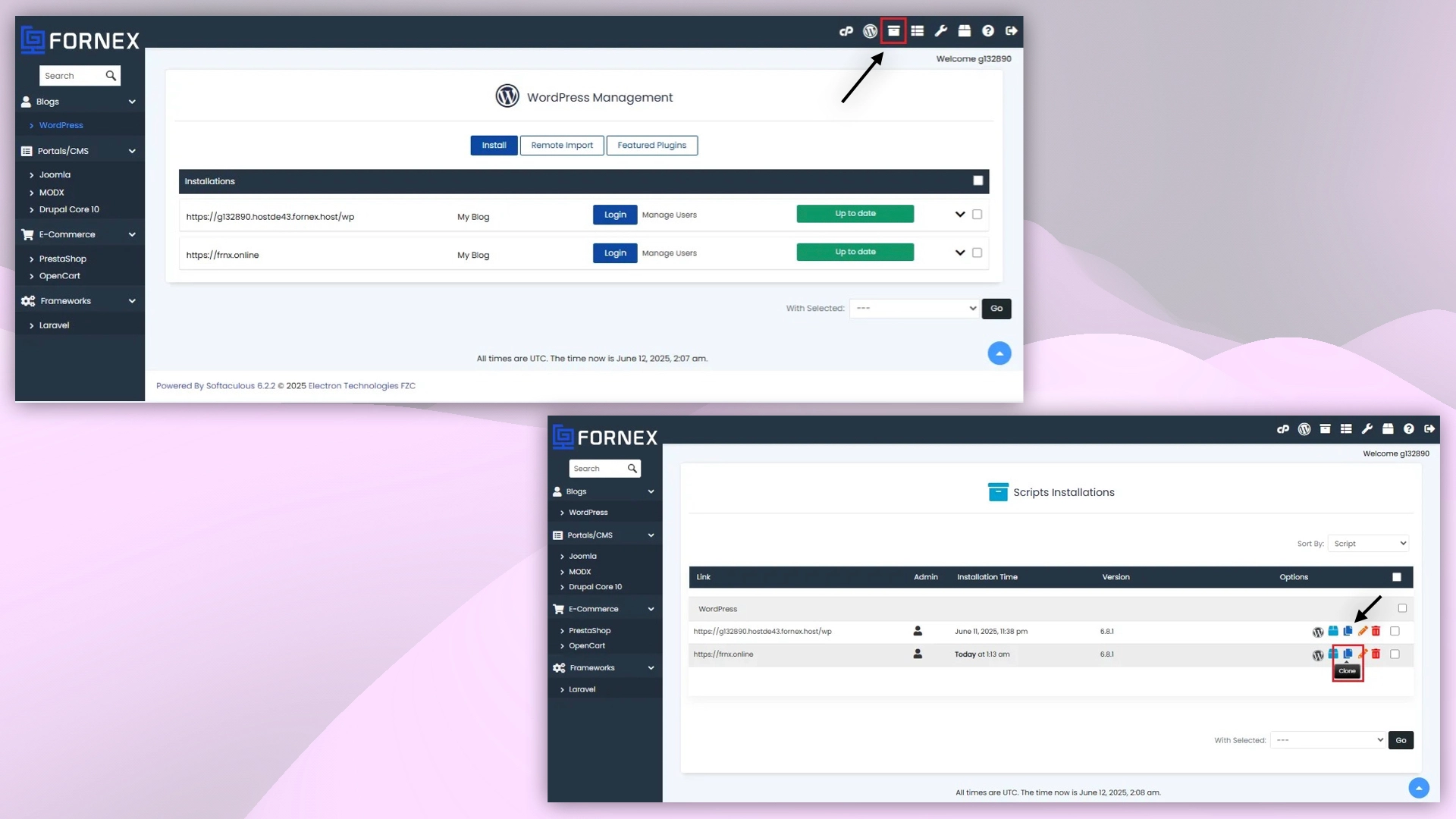 Cloning with WordPress in cPanel