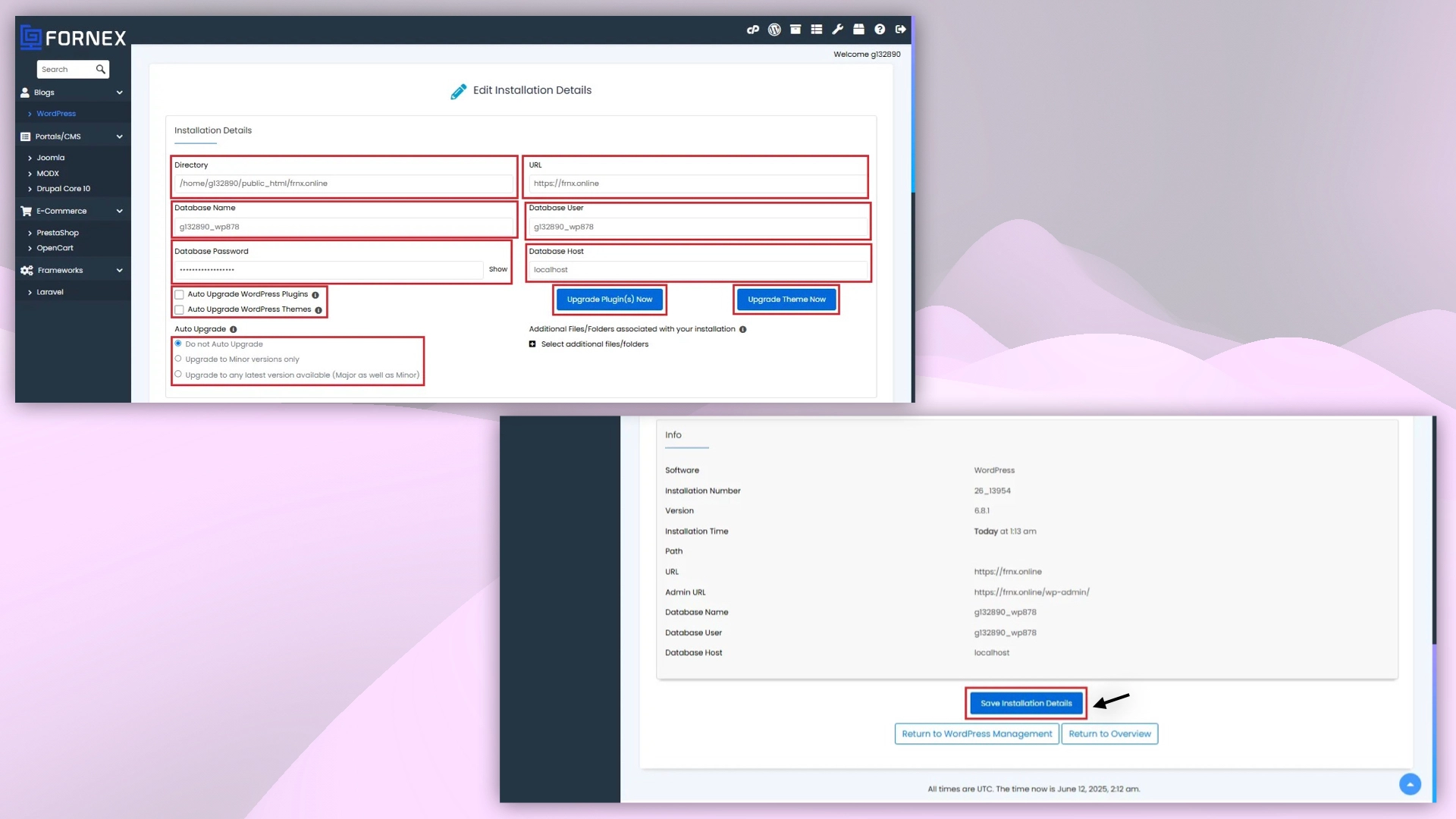 Editing the site in cPanel