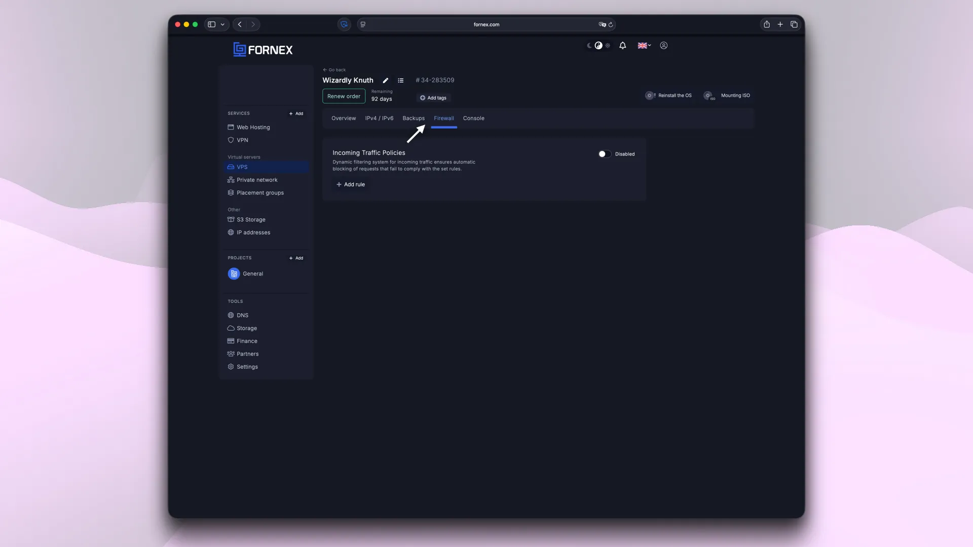 Firewall configuration
