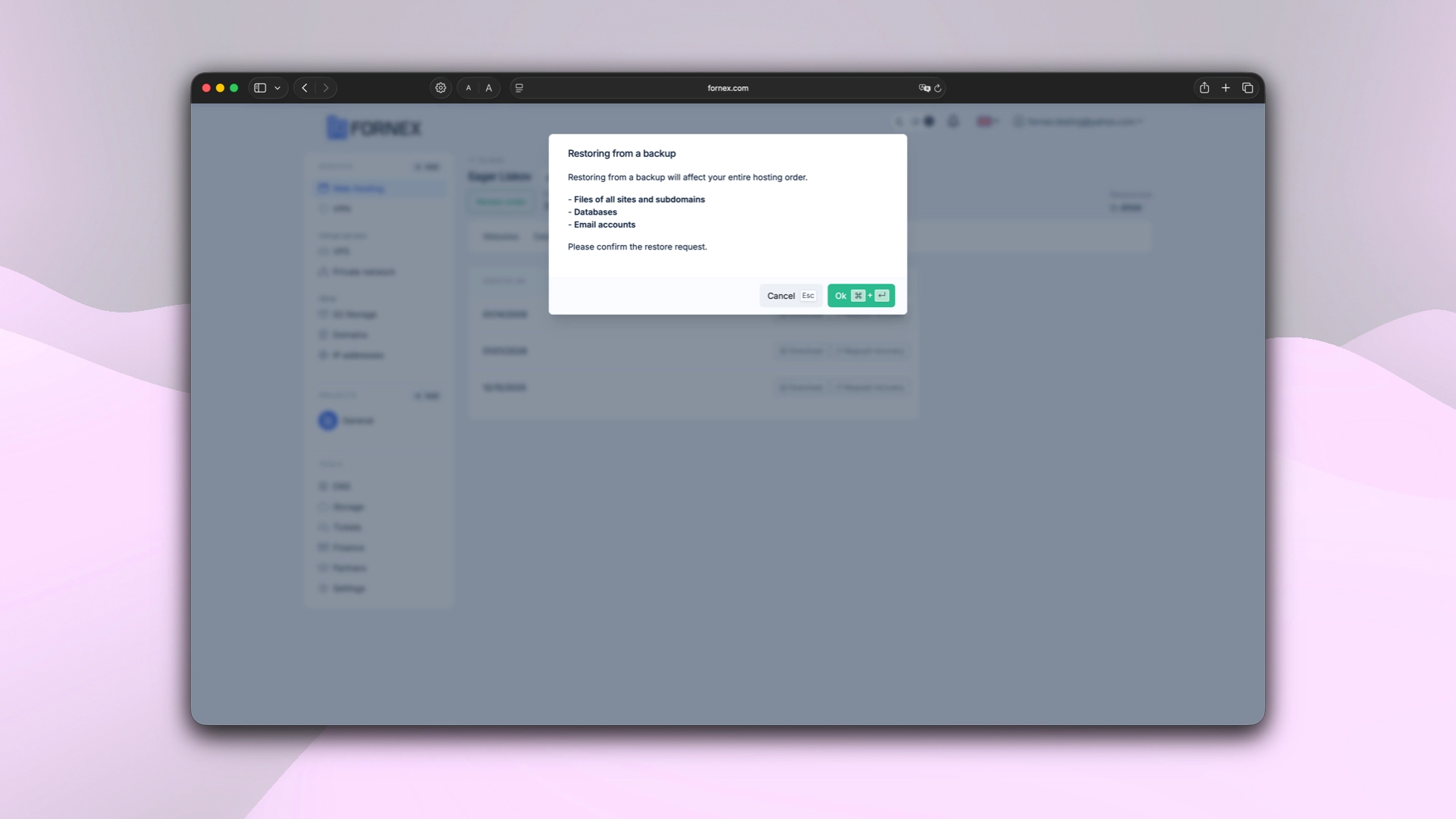 Request restoration option