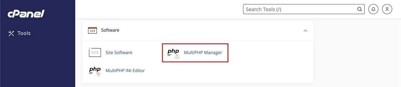 MultiPHP Manager in cPanel
