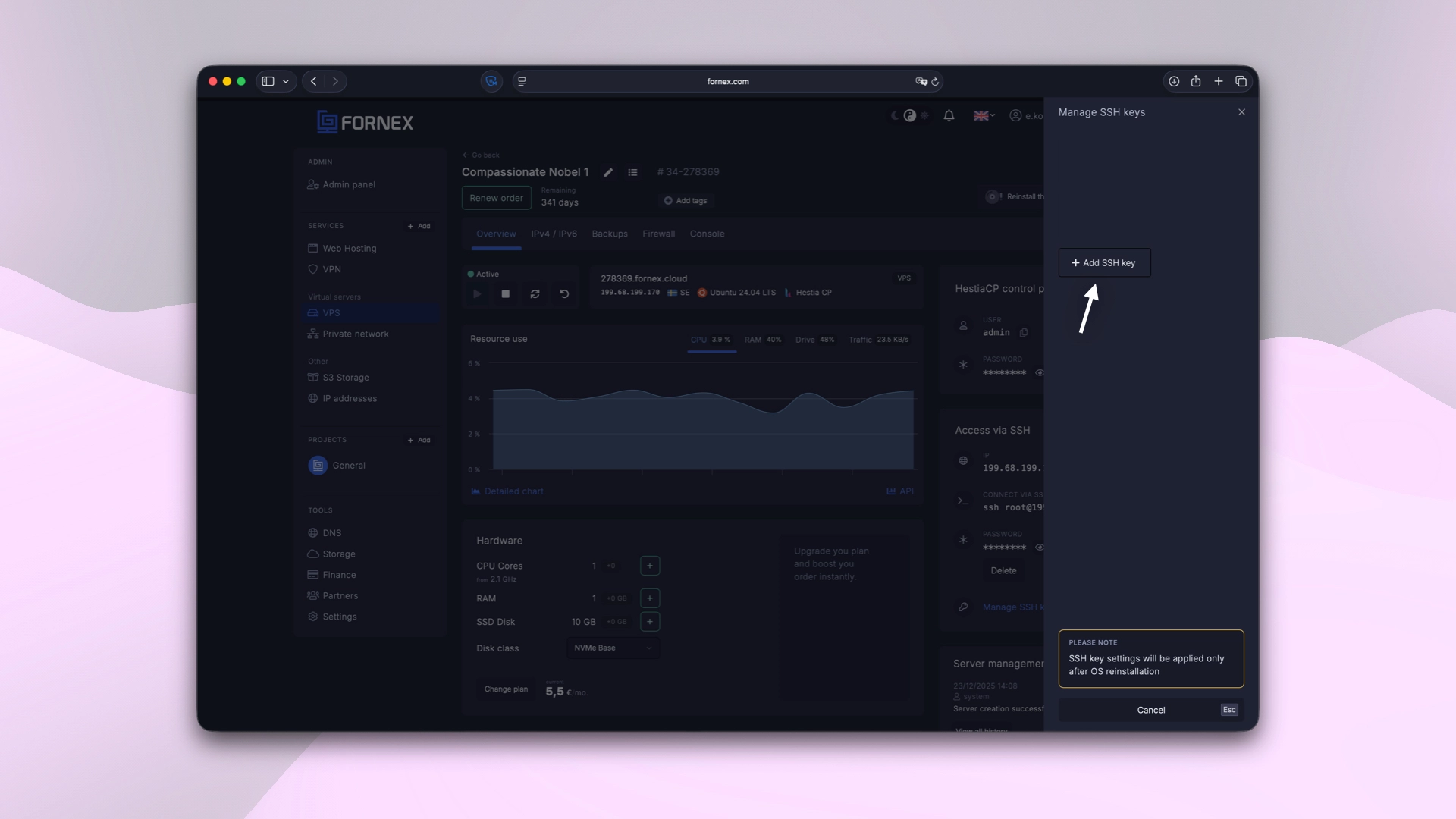 VPS SSH-key management