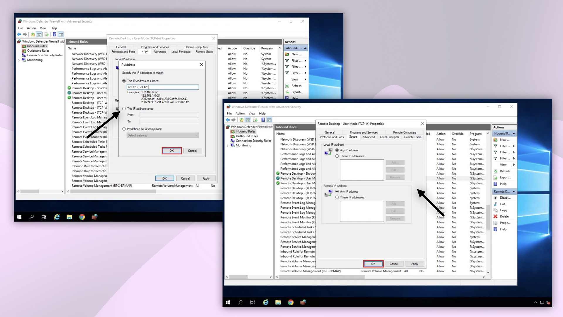 Adding allowed IP addresses