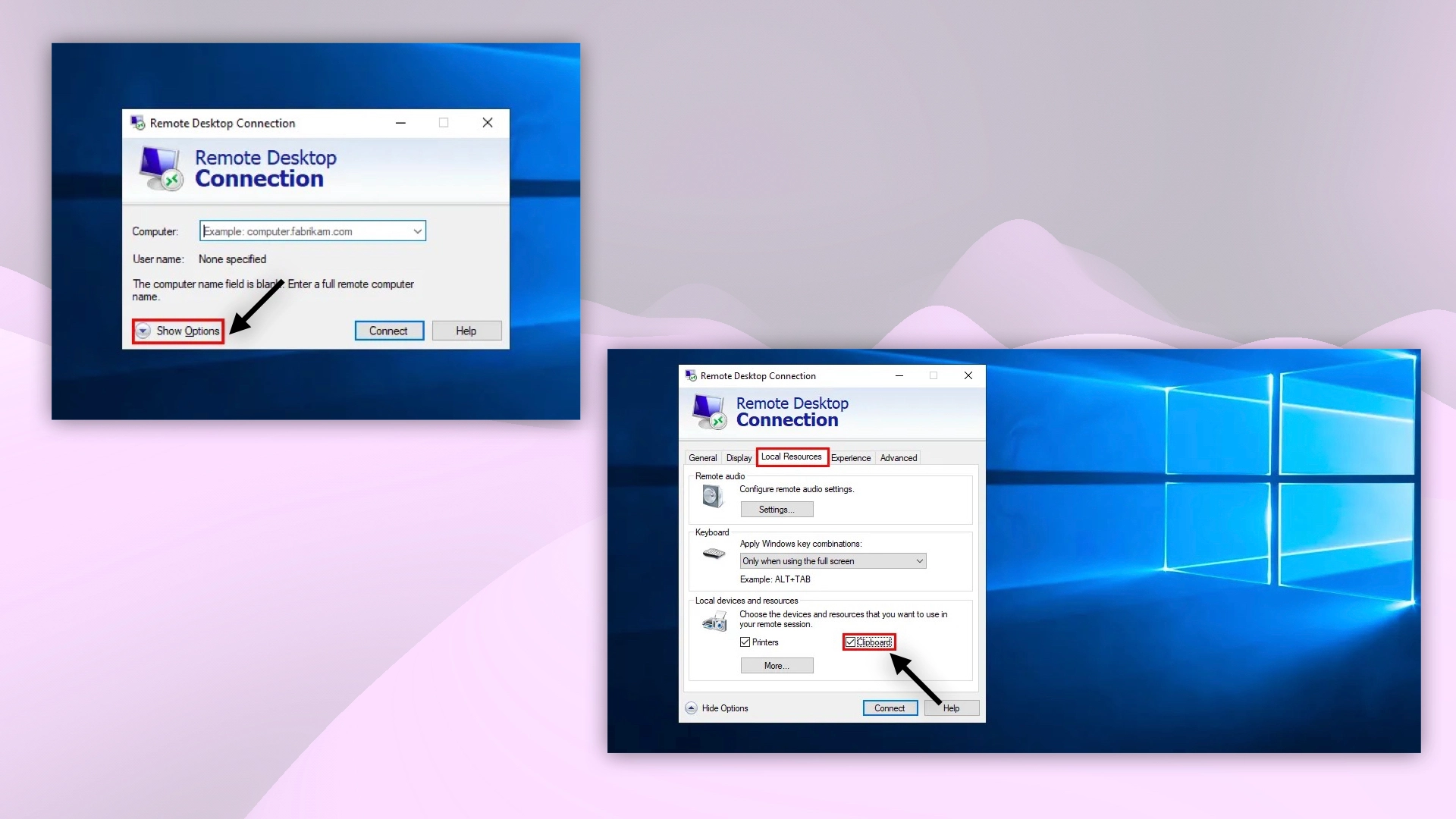 Running new task for rdpclip.exe