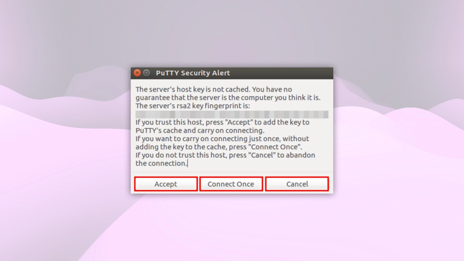 PuTTY Security Alert